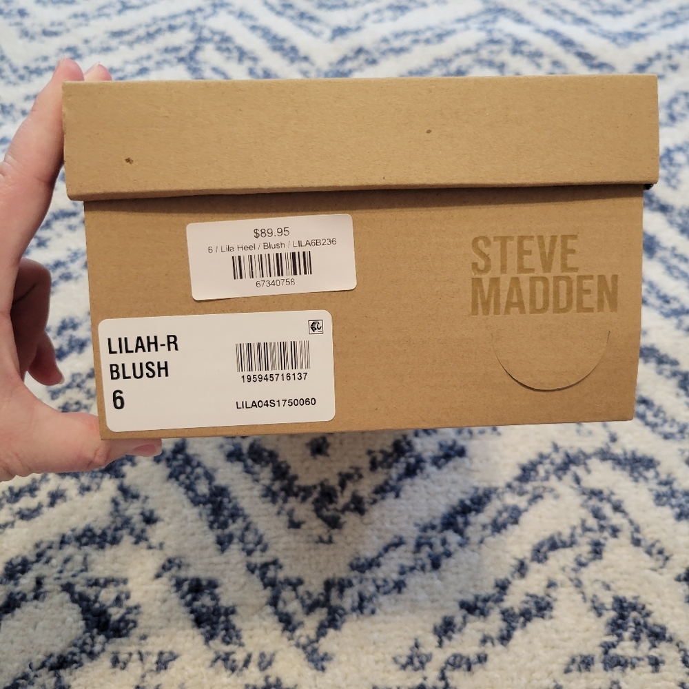 NWT Steve Madden Lilah Blush sparkle heeled sandal - Picture 3 of 10
